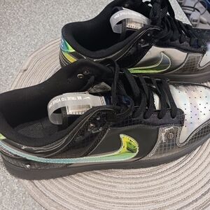 Nike Black and Iridescent Athletic Shoes